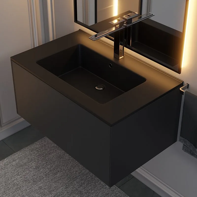 Мебельная раковина Uperwood Parma Quartz 291003004 75 см, матовая черная, уголь Sancos — официальный сайт