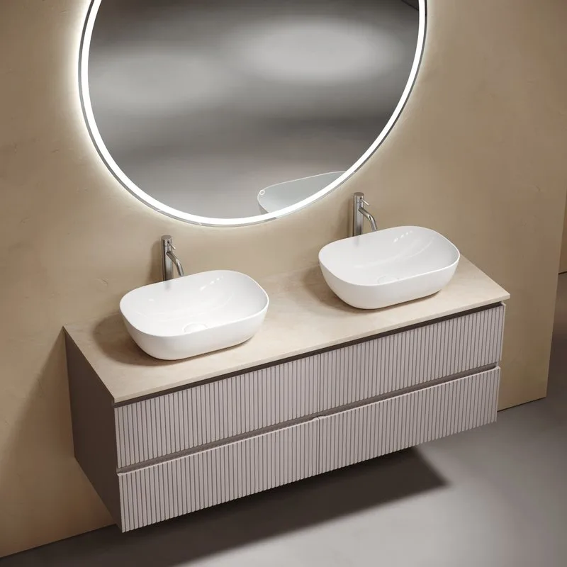 Тумба с раковиной Sancos Snob T 140 doha soft, столешница бежевая TT140A2X, раковина CN6009 Sancos — официальный сайт