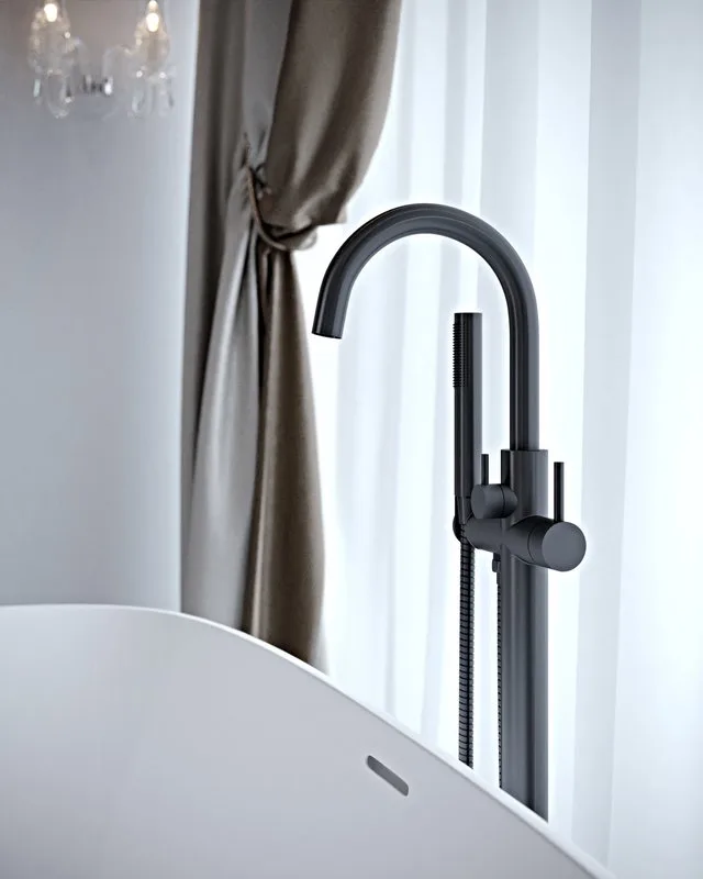 Напольный смеситель для ванны с душем Timo Saona 2310/03Y-CR, черный Sancos — официальный сайт