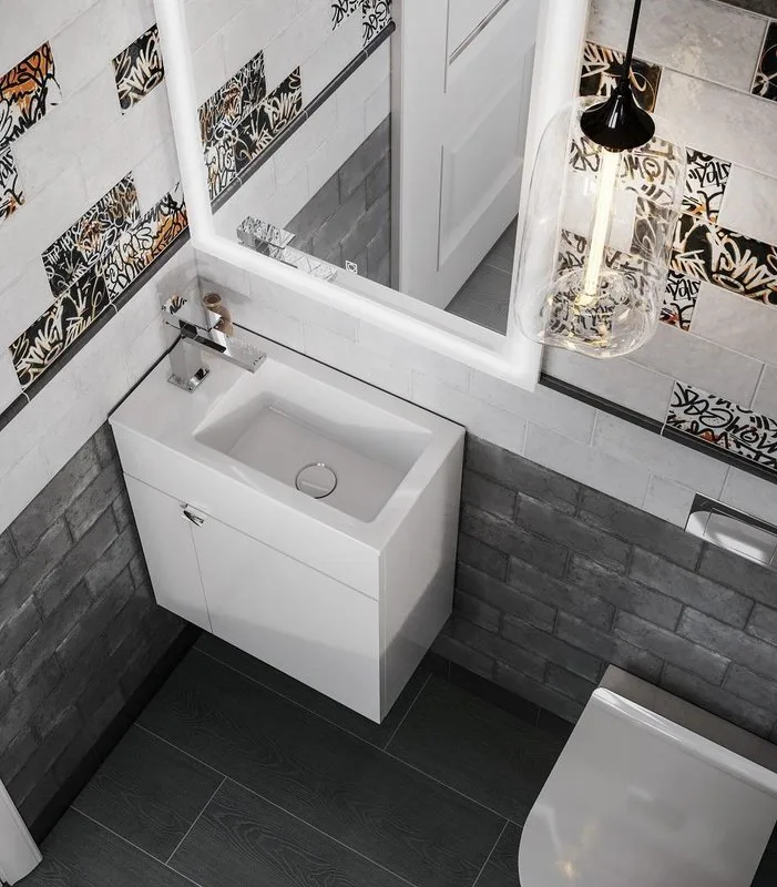 Тумба под раковину без столешницы KERAMA MARAZZI Lato 50 подвесная, белая глянцевая Sancos — официальный сайт