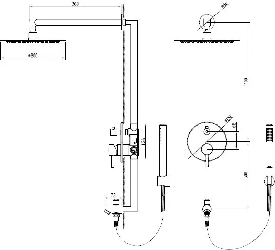 Душевой комплект RGW Shower Panels SP-52 B, С ВНУТРЕННЕЙ ЧАСТЬЮ Sancos — официальный сайт