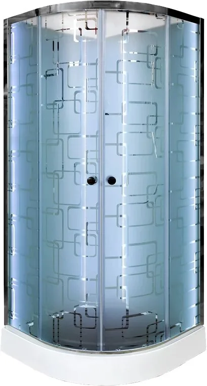 Душевая кабина DTO EM1590N 90х90, LED, профиль хром, стекло матовое с узором Sancos — официальный сайт