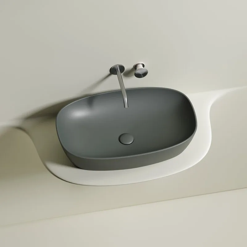 Накладная раковина Ceramicanova Element CN6049MH антрацит матовая Sancos — официальный сайт