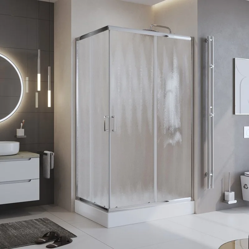 Душевой уголок BelBagno Uno UNO-195-AH-2-120/90-CH-CR стекло рифленое Sancos — официальный сайт