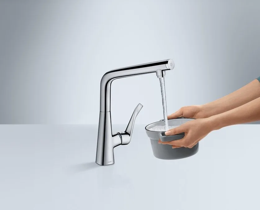 Смеситель для кухни Hansgrohe Metris Select 14883000 Sancos — официальный сайт