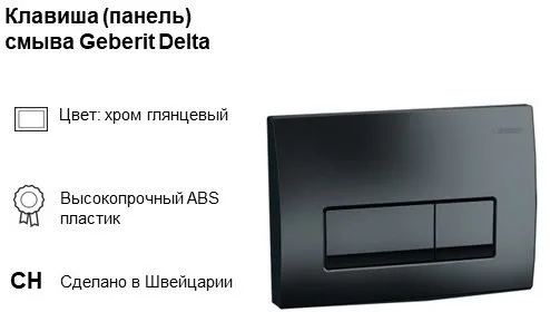 Система инсталляции для унитазов Geberit Delta 50 458.128.DW.1, с кнопкой смыва, черная Sancos — официальный сайт