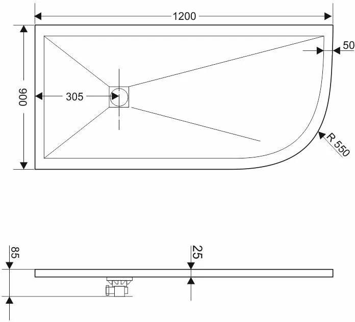 Поддон для душа RGW Stone Tray ST/AL-0129W 90х120 Sancos — официальный сайт