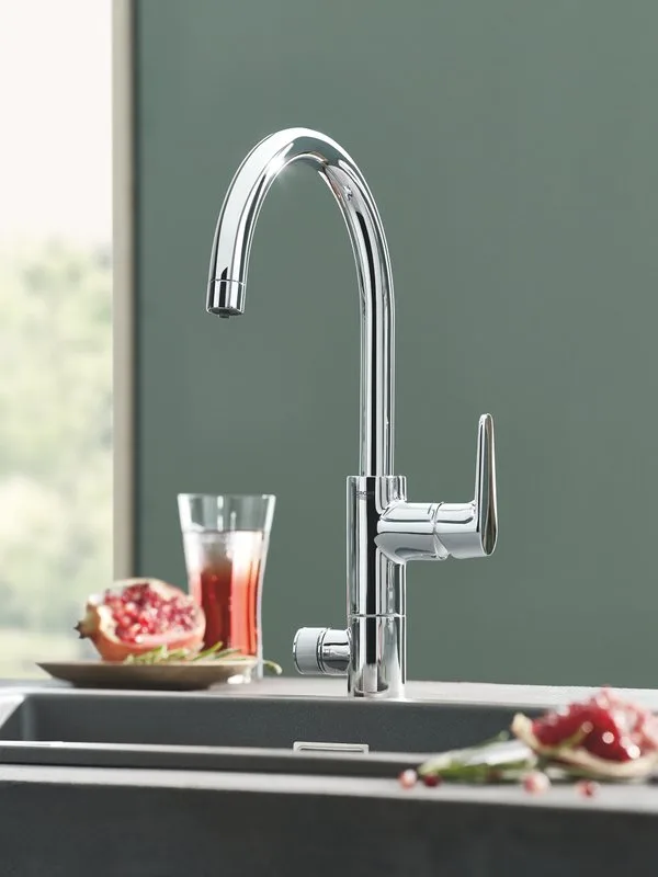 Смеситель для кухни Grohe Blue Pure BauCurve 30385000, с фильтром Sancos — официальный сайт