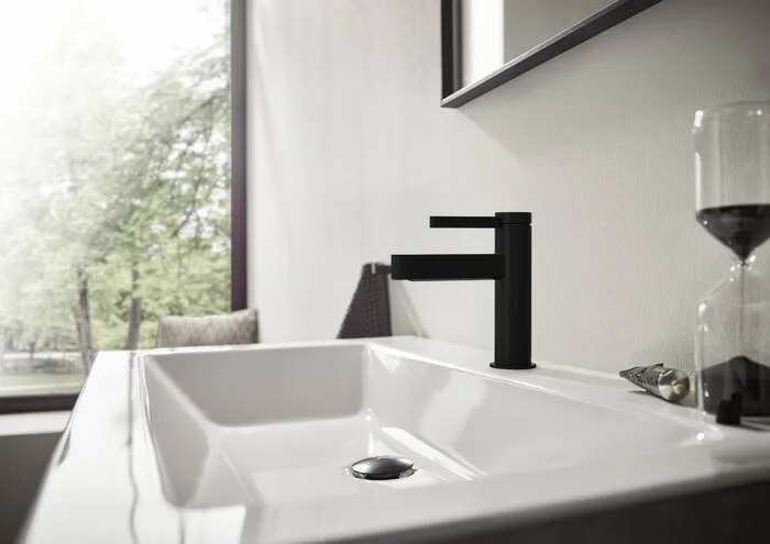 Смеситель для раковины Hansgrohe Finoris 110 76020670 матовый черный Sancos — официальный сайт