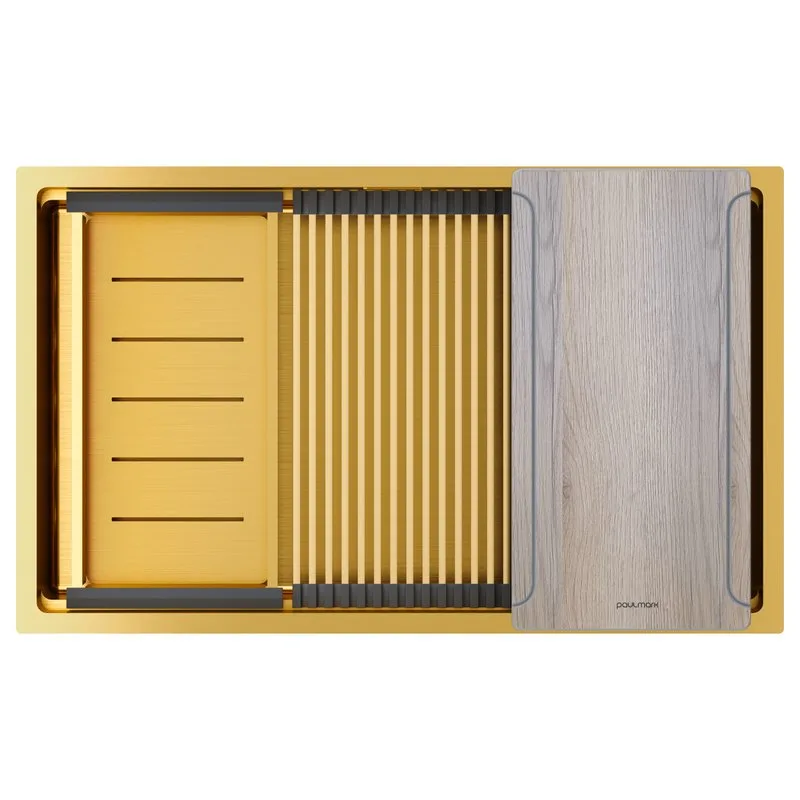 Мойка кухонная Paulmark Next-Multi Sink 74 UNI PM787445-BG брашированное золото Sancos — официальный сайт