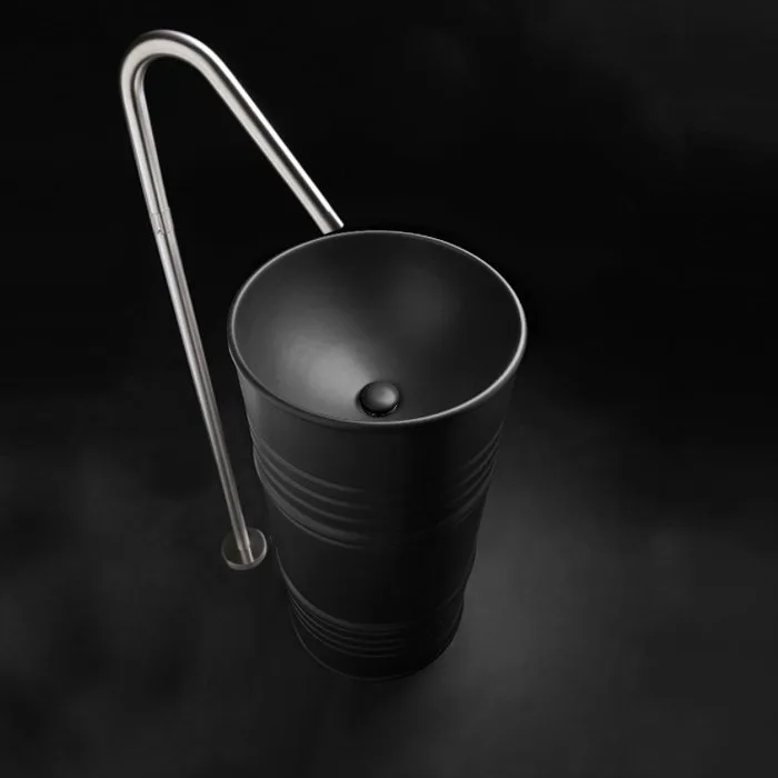Раковина Kerasan Artwork Barrel 4742K31 45 см, черная матовая Sancos — официальный сайт