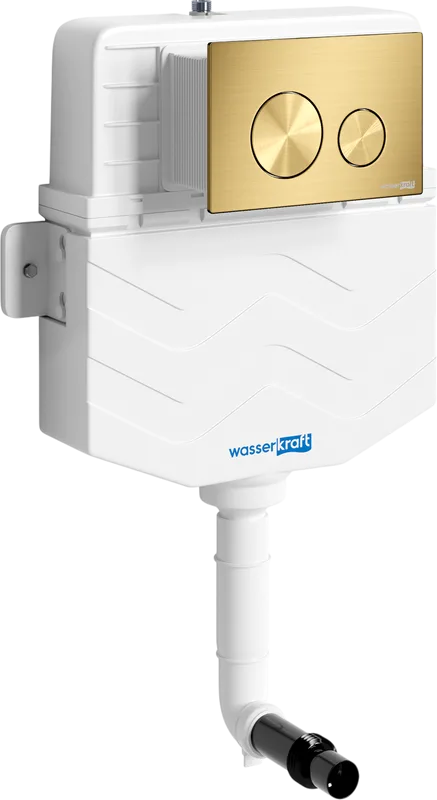 Смывной бачок скрытого монтажа Wasserkraft Aller 10TLT.031.ME.MG02, с кнопкой смыва матовое золото Sancos — официальный сайт
