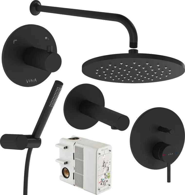 Душевой комплект VitrA Origin A49284EXP, С ВНУТРЕННЕЙ ЧАСТЬЮ, черный матовый Sancos — официальный сайт