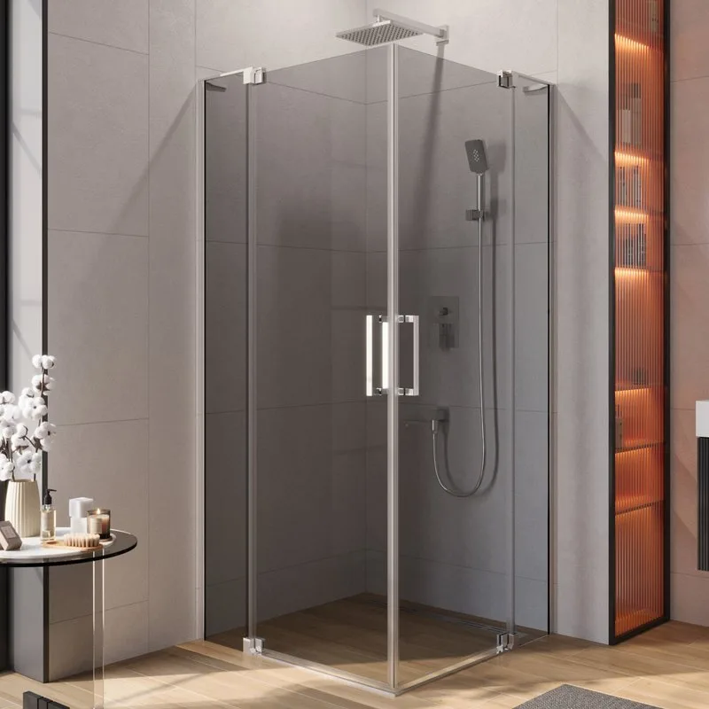 Душевой уголок Cezares Slider AH 2 90/100-100/110 Grigio Cr профиль хром, стекло серое Sancos — официальный сайт