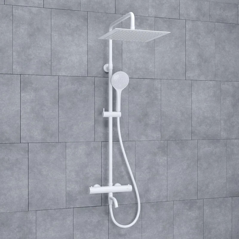 Душевая стойка Wasserkraft Mindel 8500 A188.163.155.WM Thermo, с термостатом, белая Sancos — официальный сайт