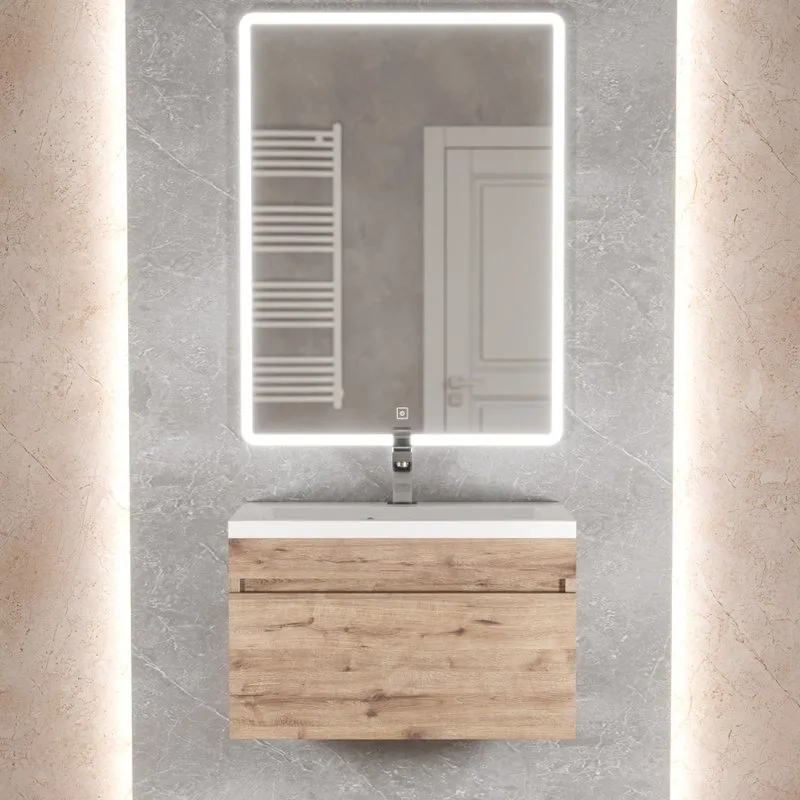 Тумба под раковину без столешницы Uperwood Eva 60 подвесная, 1 ящик, крафт табачный Sancos — официальный сайт
