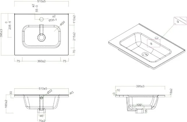 Мебельная раковина BelBagno BB500/390ETL 50 Sancos — официальный сайт
