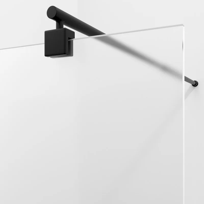 Душевая перегородка Wasserkraft Rur 30W 110 см, профиль матовый черный, стекло матовое Sancos — официальный сайт