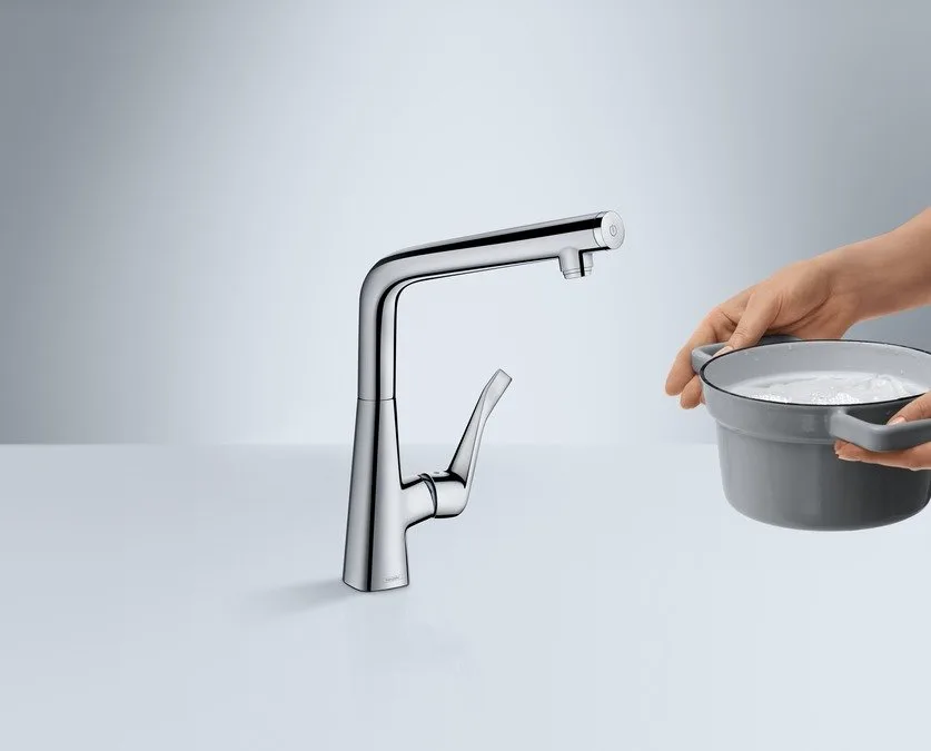Смеситель для кухни Hansgrohe Metris Select 14883000 Sancos — официальный сайт