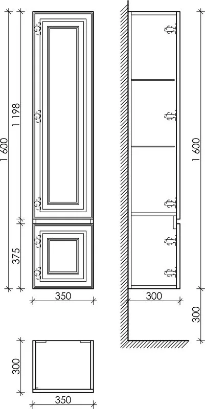 Шкаф-пенал для ванной Sancos Very 35 L Bianco (белый) Sancos — официальный сайт