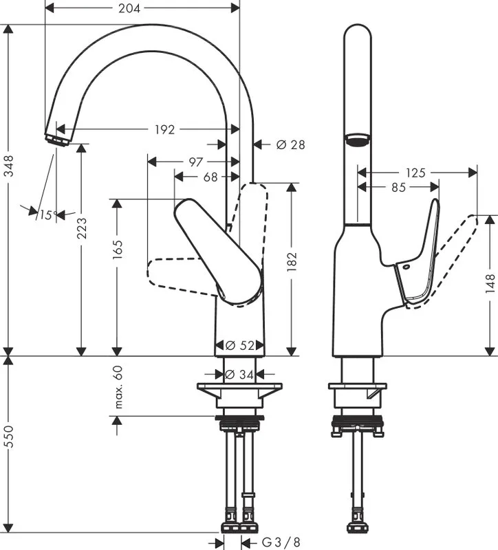 Смеситель для кухни Hansgrohe Focus M42 71802000 хром Sancos — официальный сайт