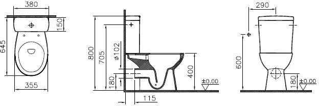 Унитаз-компакт напольный VitrA S10 9864B003-7201 Sancos — официальный сайт
