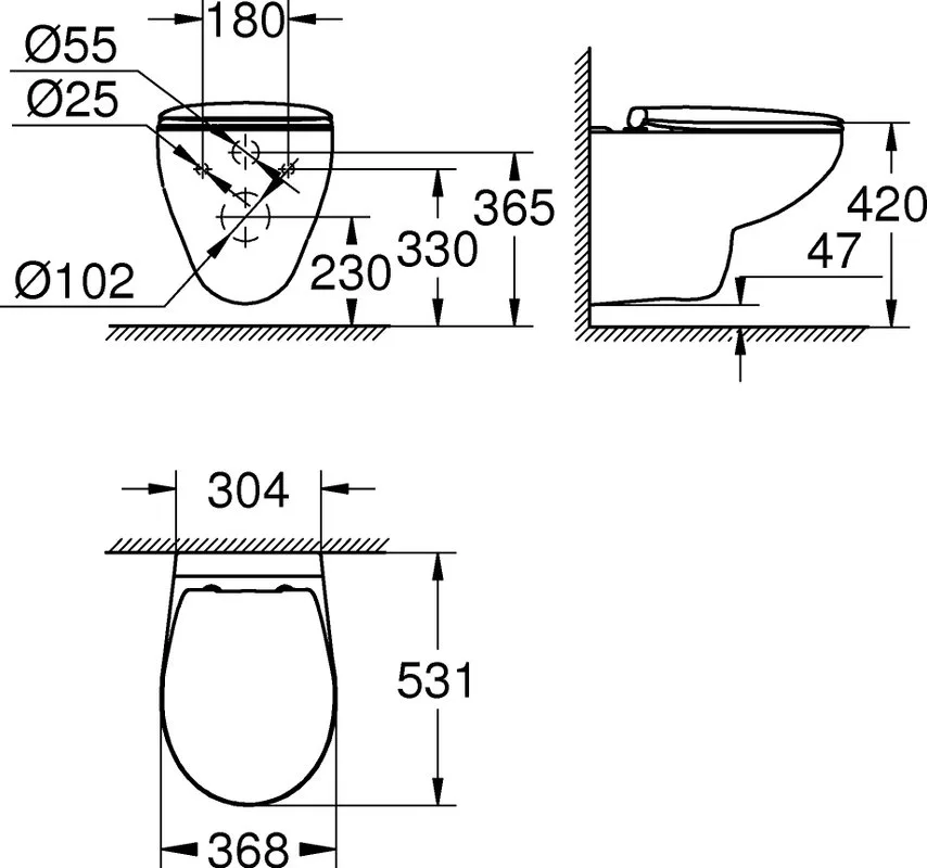 Унитаз подвесной Grohe Bau Ceramic 39351000 Sancos — официальный сайт