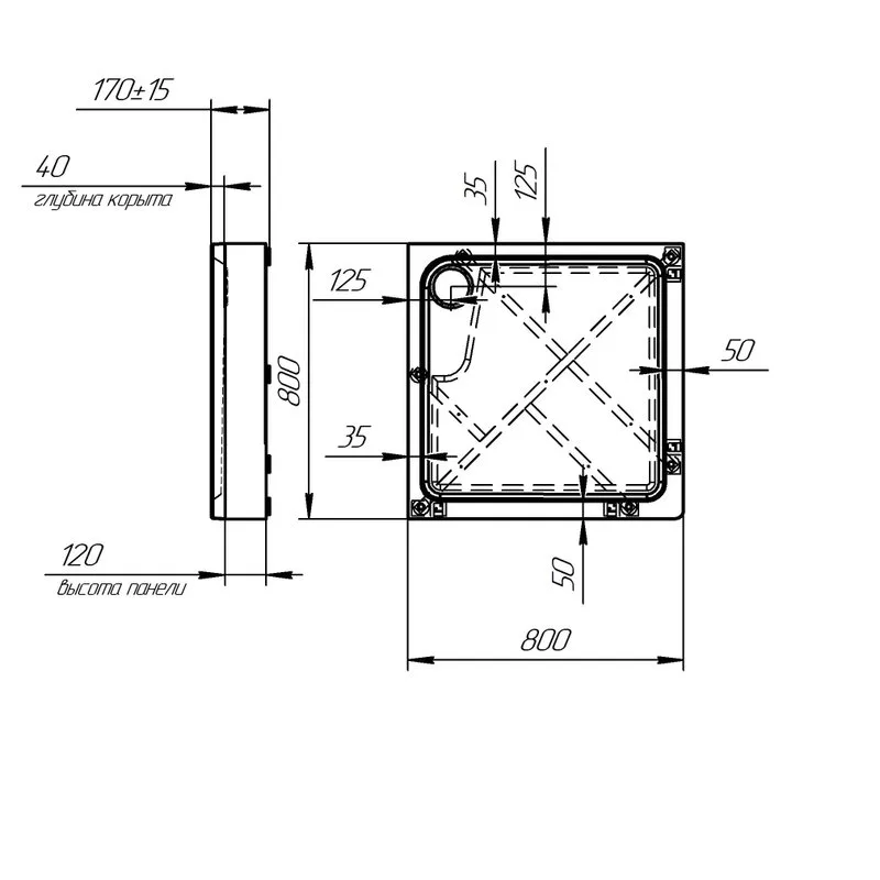 Поддон для душа Radomir Берген SQ 80х80 см, слив хром Sancos — официальный сайт