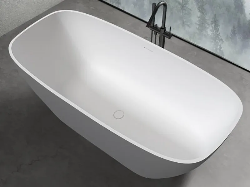Ванна из искусственного камня Uni-Flo Cono 170x80 см, отдельностоящая белая глянцевая Sancos — официальный сайт