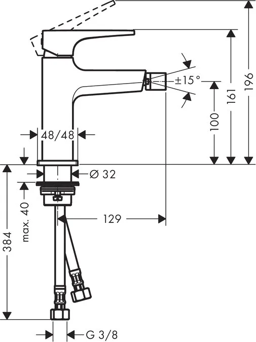 Смеситель для биде Hansgrohe Metropol 32520000 с донным клапаном Push-Open Sancos — официальный сайт
