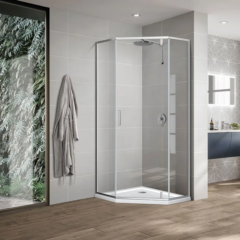 Душевой уголок Vincea Slim-U VSP-2SU900CL 90x90 см, профиль хром, стекло прозрачное Sancos — официальный сайт