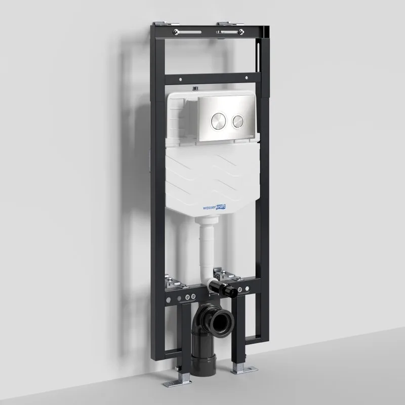 Система инсталляции для унитазов Wasserkraft Dinkel 58TLT.010.ME.BN01, с кнопкой смыва никель Sancos — официальный сайт