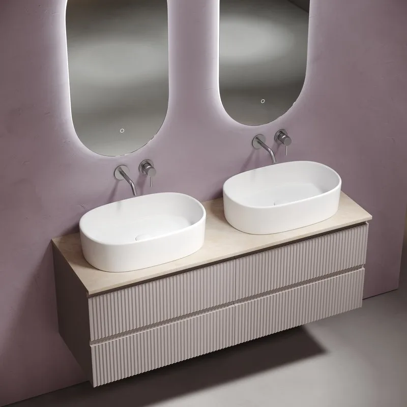Тумба с раковиной Sancos Snob R 140 doha soft, столешница бежевая TT140A2, раковина CN6075 Sancos — официальный сайт