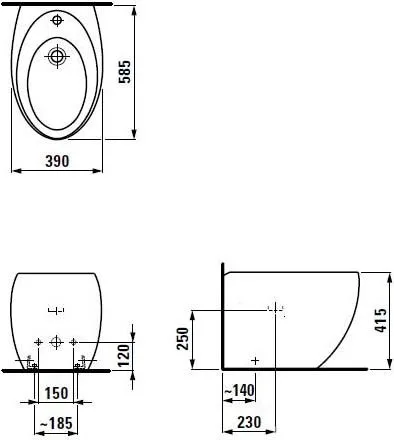 Биде напольное Laufen Alessi one Alessi One 8.3297.1.400.304.1 Sancos — официальный сайт
