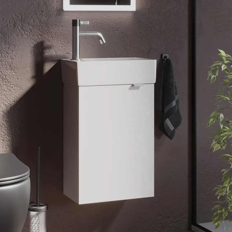 Тумба с раковиной Sancos Mini 35 L подвесная, белый глянец Sancos — официальный сайт