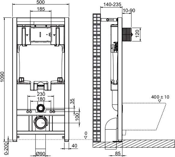 Инсталляция BelBagno BB002-80 + Кнопка Prospero BB007-PR-NERO.M черный матовый Sancos — официальный сайт