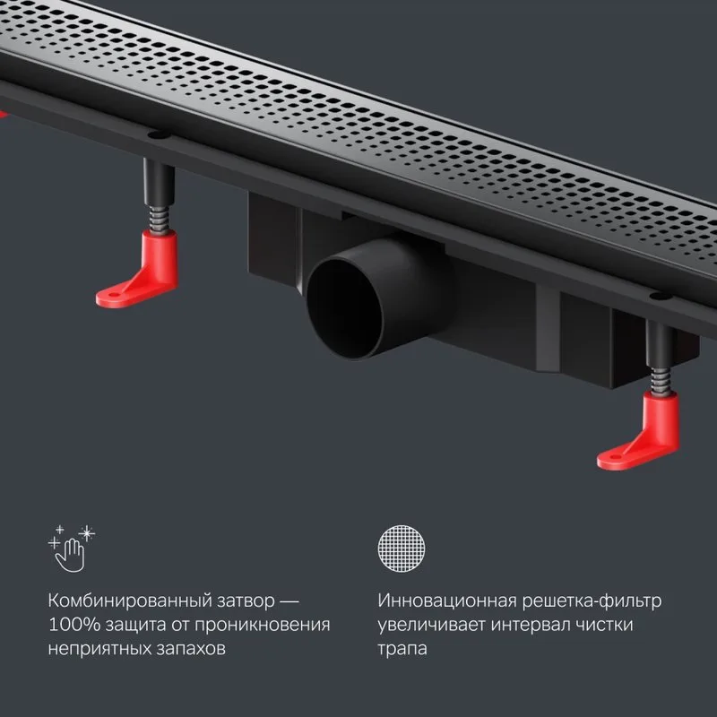 Душевой трап (лоток) AM.PM PrimeFlow Cut Gradient 80 см, черный матовый Sancos — официальный сайт