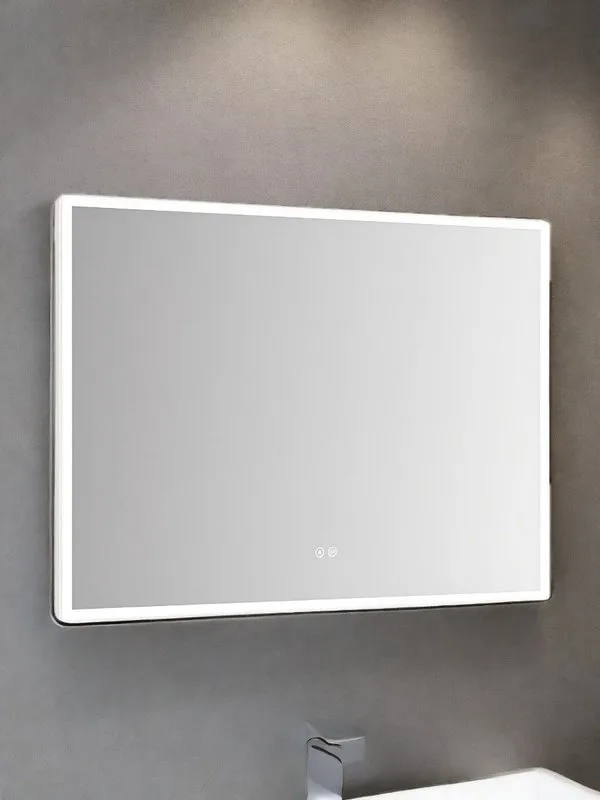 Зеркало в ванную с подсветкой Esbano ES-3682KD 100x80 см для ванной комнаты прямоугольное, со встрое