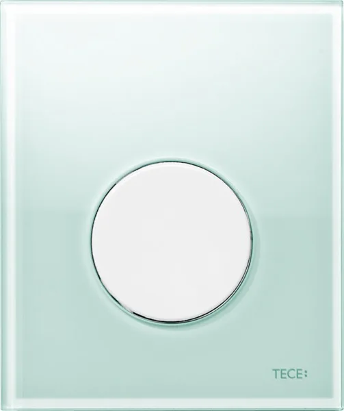 Кнопка смыва TECE Loop Urinal 9242651 зеленое стекло, кнопка белая Sancos — Оригинал