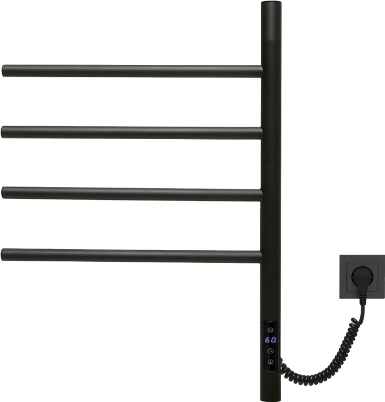 Полотенцесушитель электрический Vincea VTD-1S1CBE черный Sancos — официальный сайт