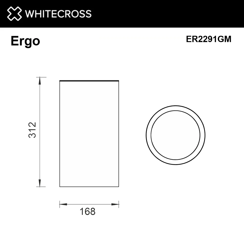 Мусорное ведро WHITECROSS Ergo ER2291GM 4 л, открытое, оружейная сталь Sancos — официальный сайт