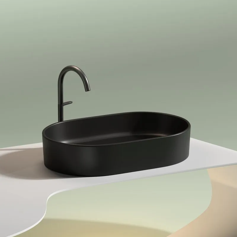 Накладная раковина Ceramicanova Element CN6048MB черная матовая Sancos — официальный сайт
