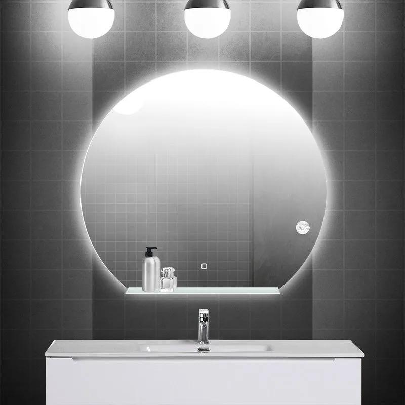 Зеркало круглое BelBagno SPC-RNG-1000-LED-TCH-MENS с полкой Sancos — официальный сайт
