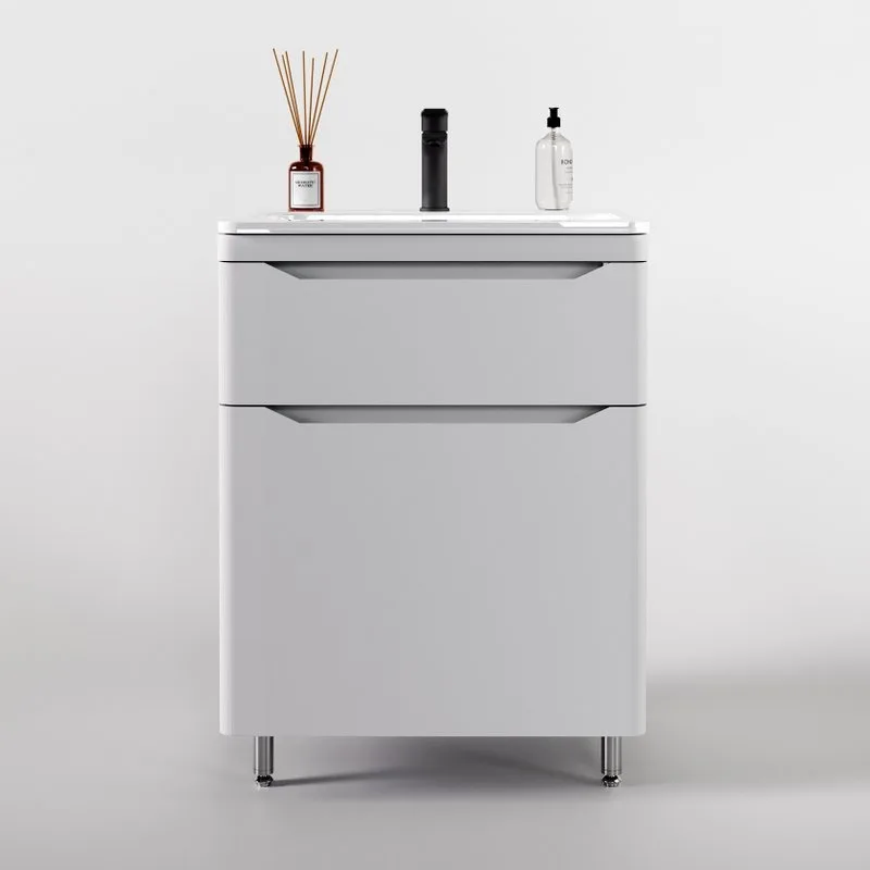Тумба под раковину без столешницы Style Line Марелла 60 напольная, антискрейтч белая матовая