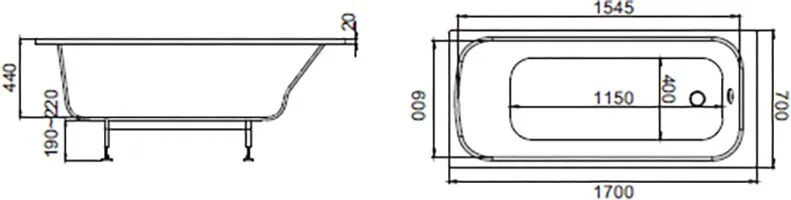 Ванна из искусственного камня Jacob Delafon Elite E6D361RU-00 170x70 см, встраиваемая, белая, с карк Sancos — официальный сайт