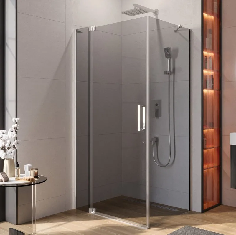 Душевой уголок Cezares Slider AH 1 80-90/100 Grigio Cr профиль хром, стекло серое Sancos — официальный сайт