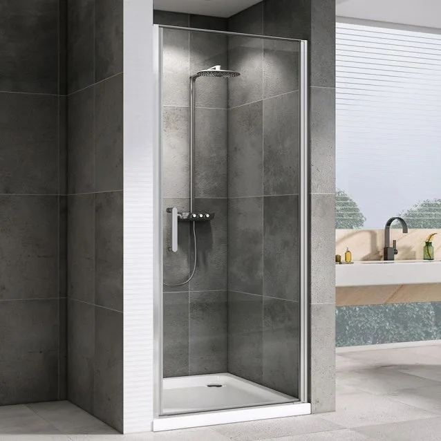 Душевая дверь в нишу Abber Sonnenstrand AG04100 100 см, профиль хром, стекло прозрачное Sancos — официальный сайт