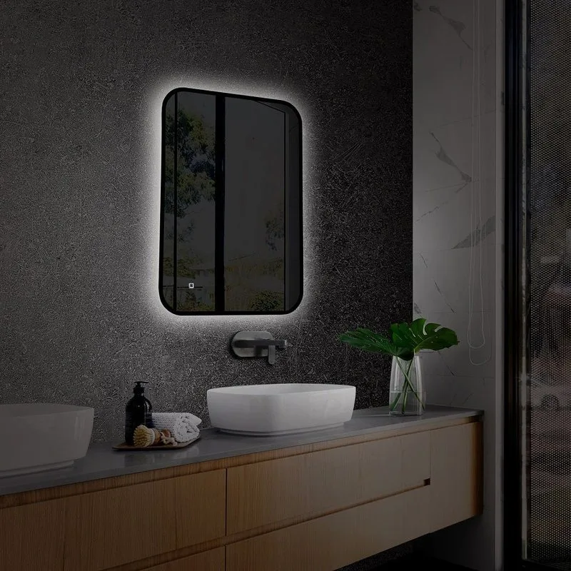 Зеркало Art&Max Siena S 55х80 черное, с LED-подсветкой, 6000К Sancos — официальный сайт