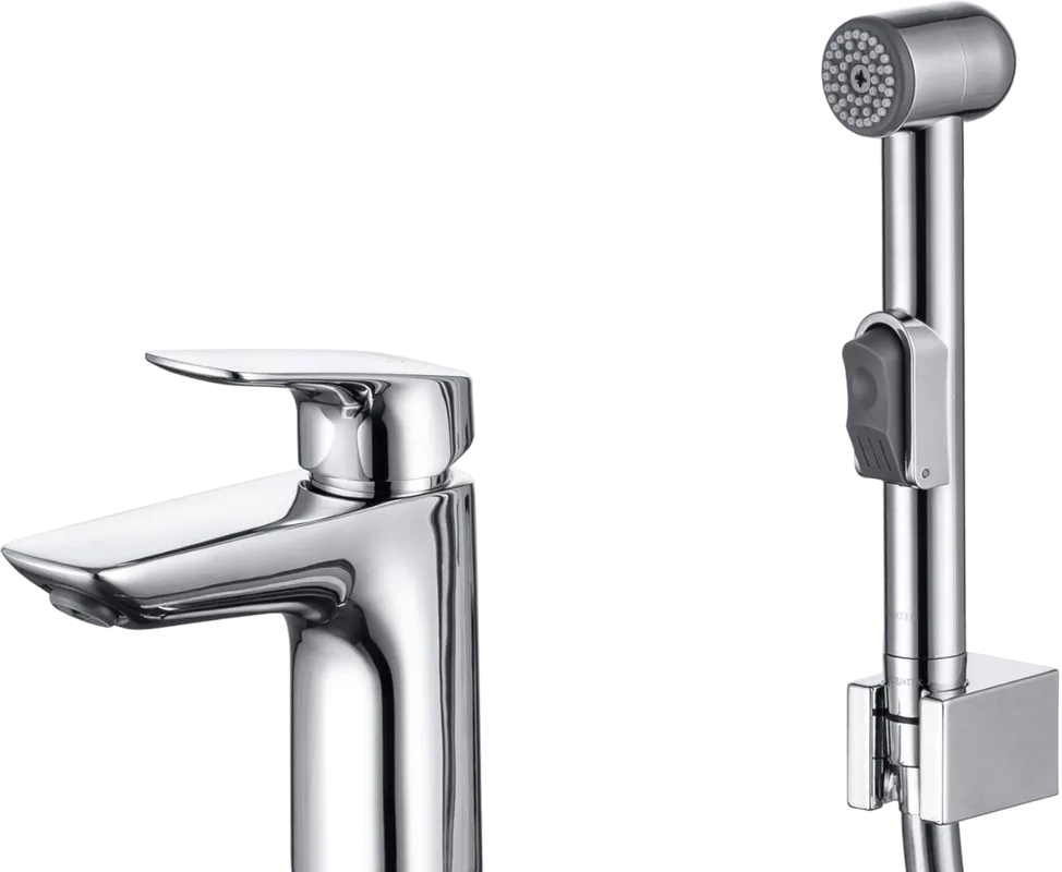 Смеситель для раковины AQUATEK Вега AQ1012CR с гигиеническим душем, хром Sancos — официальный сайт