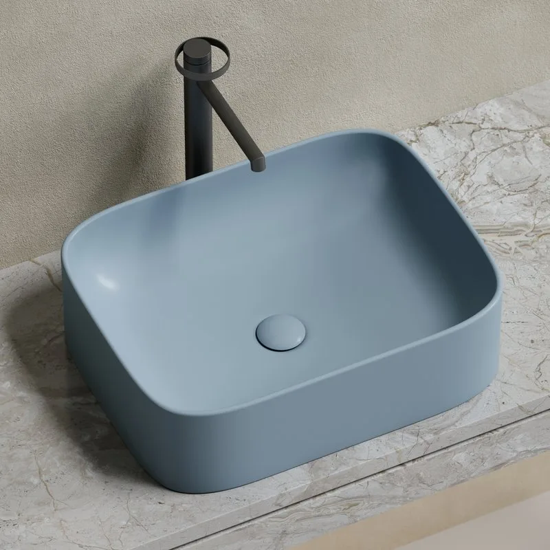 Накладная раковина Ceramicanova Element CN6052MHL серо-голубая матовая Sancos — официальный сайт